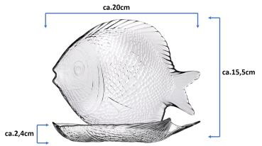Preview: Fischteller Glas 19,5x15cm - 6 Stück